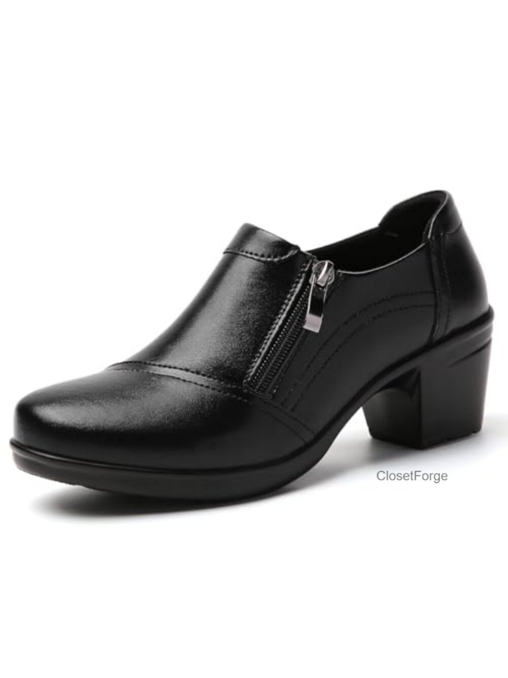 Faux Leather Low Heel Loafers Dressy Casual Comfortable Work Shoes